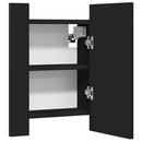 badeværelsesskab m. spejl og LED-lys 40x12x45 cm akryl sort