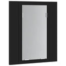 badeværelsesskab m. spejl og LED-lys 40x12x45 cm akryl sort