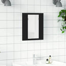 badeværelsesskab m. spejl og LED-lys 40x12x45 cm akryl sort