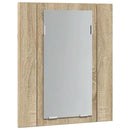 badeværelsesskab m. spejl og LED-lys 40x12x45cm akryl sonoma-eg