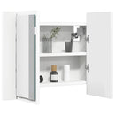 badeværelsesskab m. spejl og LED-lys 60x12x45 cm akryl hvid