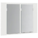 badeværelsesskab m. spejl og LED-lys 60x12x45 cm akryl hvid