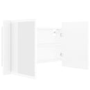 badeværelsesskab m. spejl og LED-lys 80x12x45 cm akryl hvid