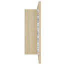 badeværelsesskab m. spejl og LED-lys 80x12x45cm akryl sonoma-eg