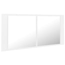 badeværelsesskab med LED-lys 100x12x45 cm akryl hvid
