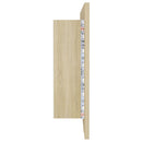 badeværelsesskab m. spejl og LED-lys 100x12x45 akryl sonoma-eg