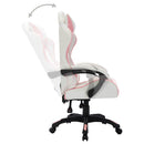 gamingstol med LED-lys RGB-farver kunstlæder pink og sort