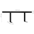 ryglæn til pallesofa 110 cm jern sort