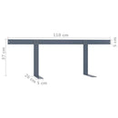 ryglæn til pallesofa 110 cm jern lysegrå