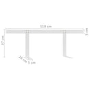 ryglæn til pallesofa 110 cm jern hvid