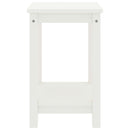 sengebord 35x30x47 cm massivt fyrretræ hvid