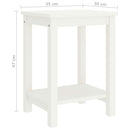 sengebord 35x30x47 cm massivt fyrretræ hvid