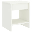 sengebord 35x30x40 cm massivt fyrretræ hvid