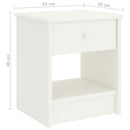 sengebord 35x30x40 cm massivt fyrretræ hvid