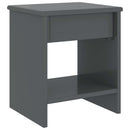 sengebord 35x30x40 cm massivt fyrretræ mørkegrå