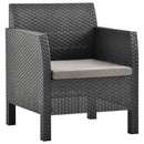 havestol med hynde antracit 63x65x76 cm PP rattan