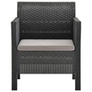 havestol med hynde antracit 63x65x76 cm PP rattan
