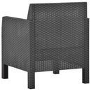 havestol med hynde antracit 63x65x76 cm PP rattan