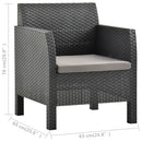 havestol med hynde antracit 63x65x76 cm PP rattan