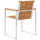 havestole med hynder 2 stk. massivt akacietræ og stål