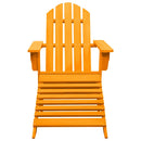 Adirondack-havestol med fodstøtte massivt grantræ orange