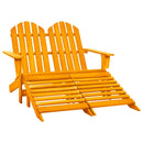 2-personers Adirondack-havestol med fodstøtte grantræ orange