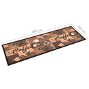 vaskbar køkkenmåtte 60x300 cm kaffedesign brun