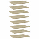 boghylder 8 stk. 40x30x1,5 cm konstrueret træ sonoma-eg