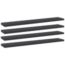 boghylder 4 stk. 60x10x1,5 cm konstrueret træ grå