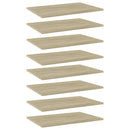 boghylder 8 stk. 60x40x1,5 cm konstrueret træ sonoma-eg