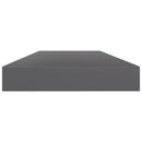 boghylder 8 stk. 80x10x1,5 cm konstrueret træ grå højglans