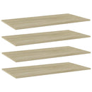 boghylder 4 stk. 80x20x1,5 cm konstrueret træ sonoma-eg