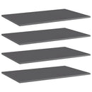 boghylder 4 stk. 80x50x1,5 cm konstrueret træ grå højglans