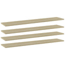 boghylder 4 stk. 100x20x1,5 cm konstrueret træ sonoma-eg