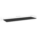 boghylder 8 stk. 100x30x1,5 cm konstrueret træ sort højglans