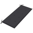 foldbar havebænk med hynde 118 cm bambus