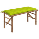 foldbar havebænk med hynde 118 cm bambus