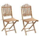 foldbare havestole 2 stk. med hynder bambus