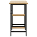 computerbord 80x40x72 cm MDF og metal sort og lys egetræsfarve