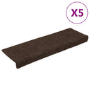 trappemåtter selvklæbende 15 stk. 65x21x4 cm brun rektangulær kant