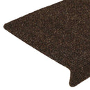 trappemåtter selvklæbende 15 stk. 65x21x4 cm brun rektangulær kant