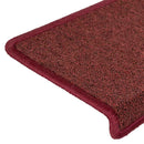 trappemåtter 15 stk. 65x21x4 cm bordeaux rektangulær kant
