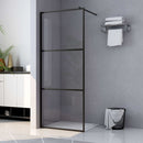 brusevæg 80x195 cm klart sikkerhedsglas sort