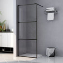 brusevæg 90x195 cm klart sikkerhedsglas sort