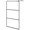 brusevæg med klart ESG-glas 115x195 cm sort