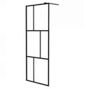 bruseafskærmning 80x195 cm hærdet glas sort