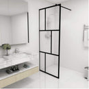 bruseafskærmning 80x195 cm hærdet glas sort
