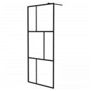 brusevæg 90x195 cm hærdet glas sort