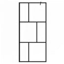 brusevæg 90x195 cm hærdet glas sort