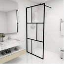 brusevæg 90x195 cm hærdet glas sort